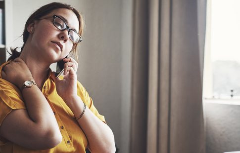 Image of woman on phone