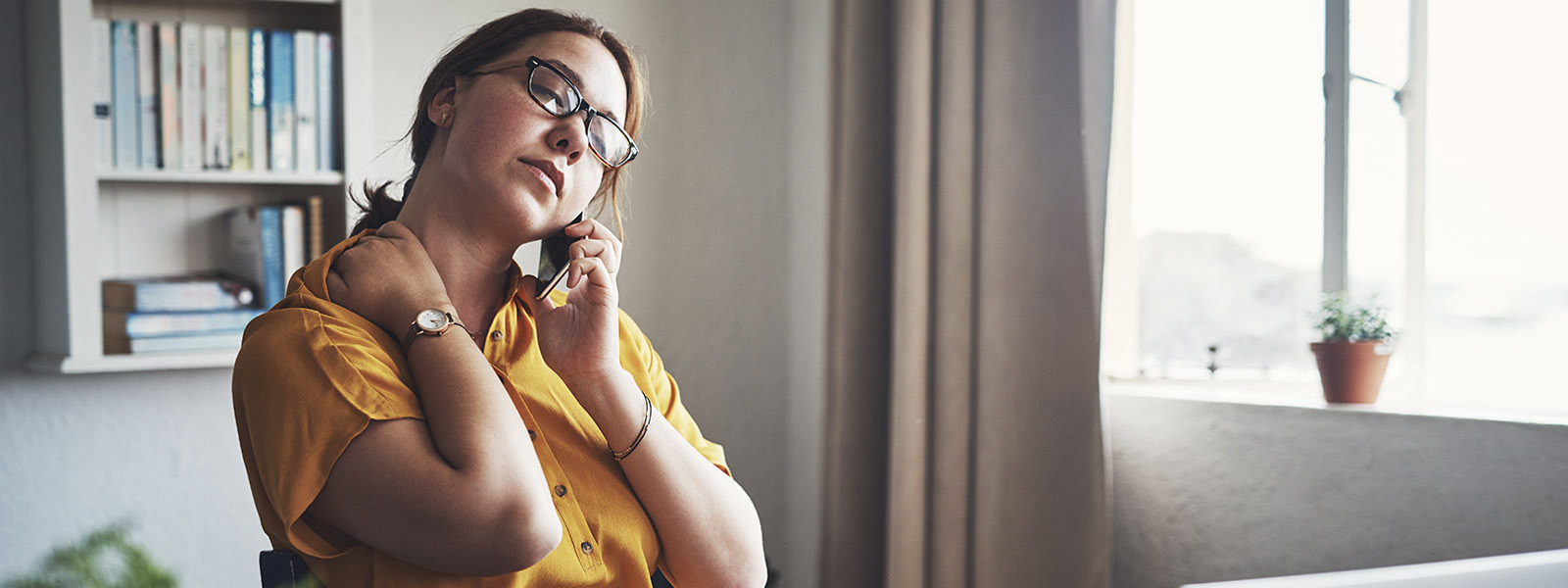 Image of woman on phone