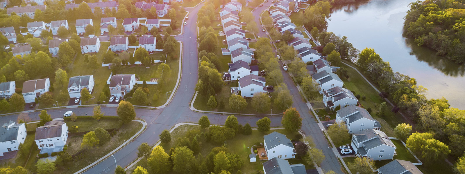 Aerial view of houses