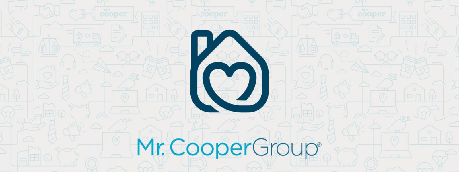 Graphic of a heart inside a house icon above the words Mr. Cooper Group