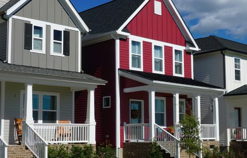 Row of houses with porches