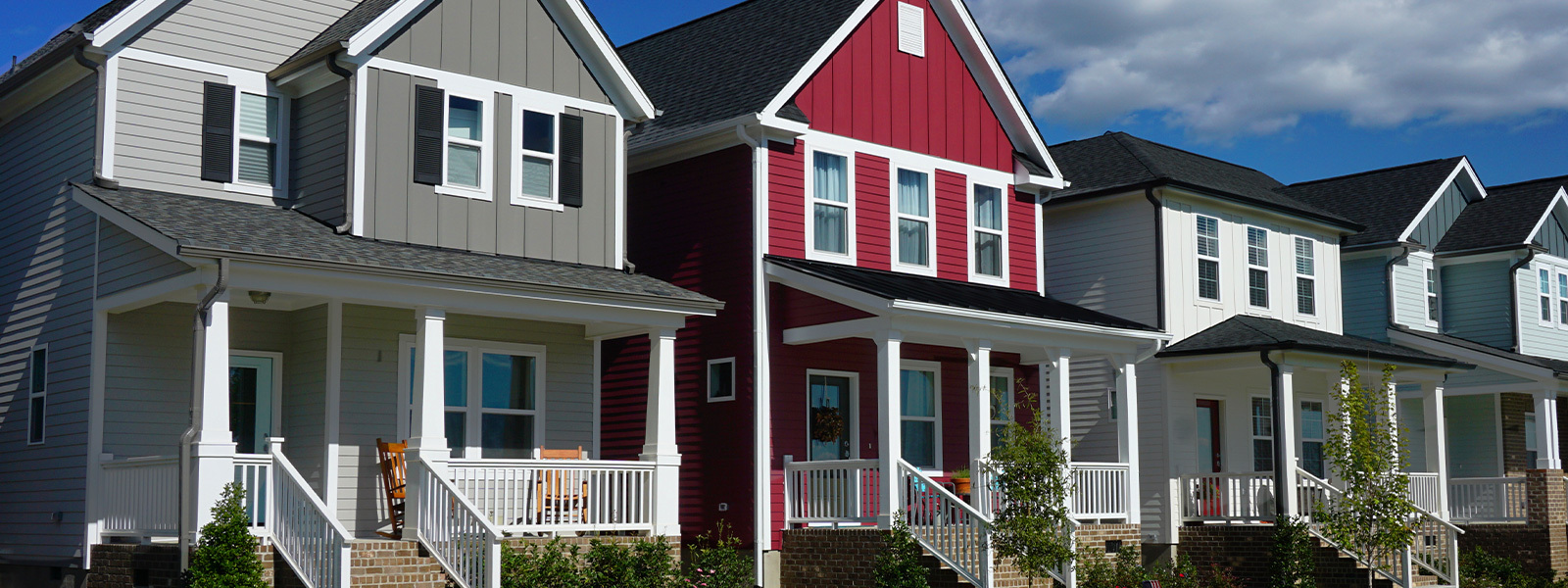 Row of houses with porches