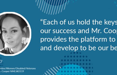 Photo of Aubrey in a graphic with the Mr. Cooper Group logo and a quote: "Each of us hold the keys to our success and Mr. Cooper provides the platform to grow and develop to be our best!" Disclaimers under her photo read: "Equal Opportunity Employer Minorities/Women/Disabled/Veterans" and "Nationstar Mortgage LLC d/b/a Mr. Cooper NMLS#2119"