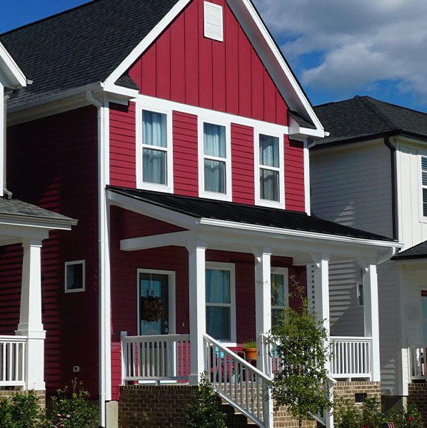 Row of houses with porches