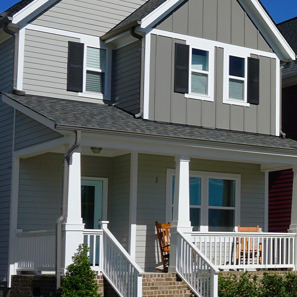 Row of houses with porches