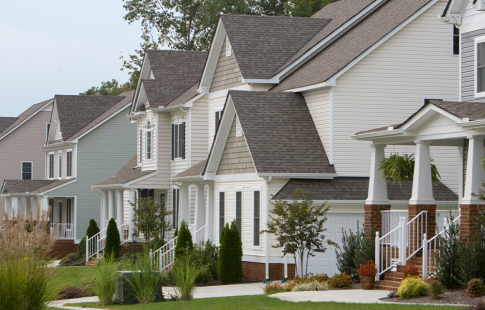 Row of houses with porches