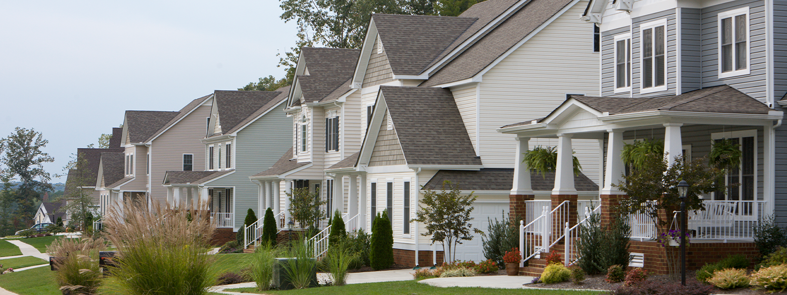 Row of houses with porches